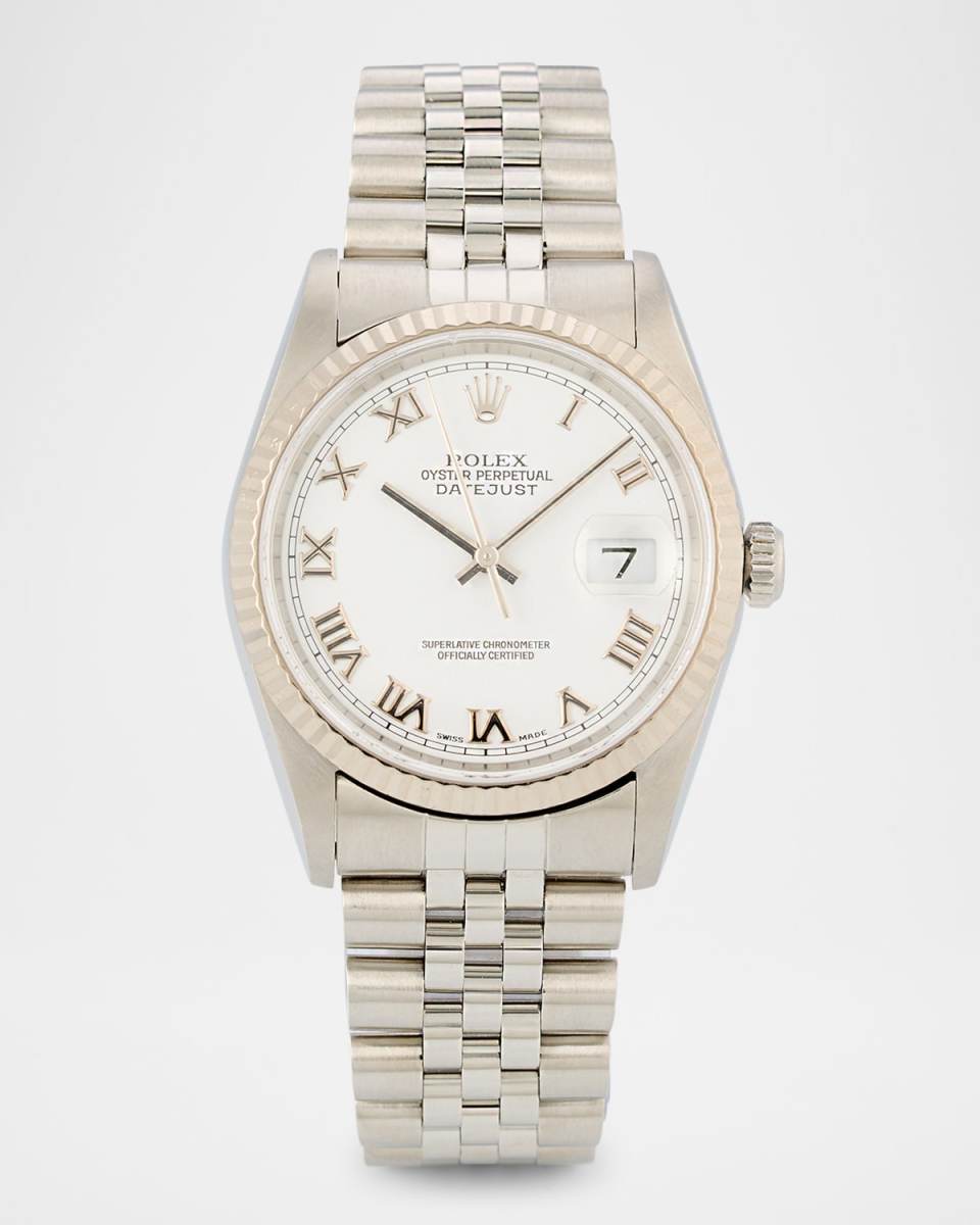 Rolex Stainless Steel and 18K White Gold Datejust 36mm Vintage 2000 Watch